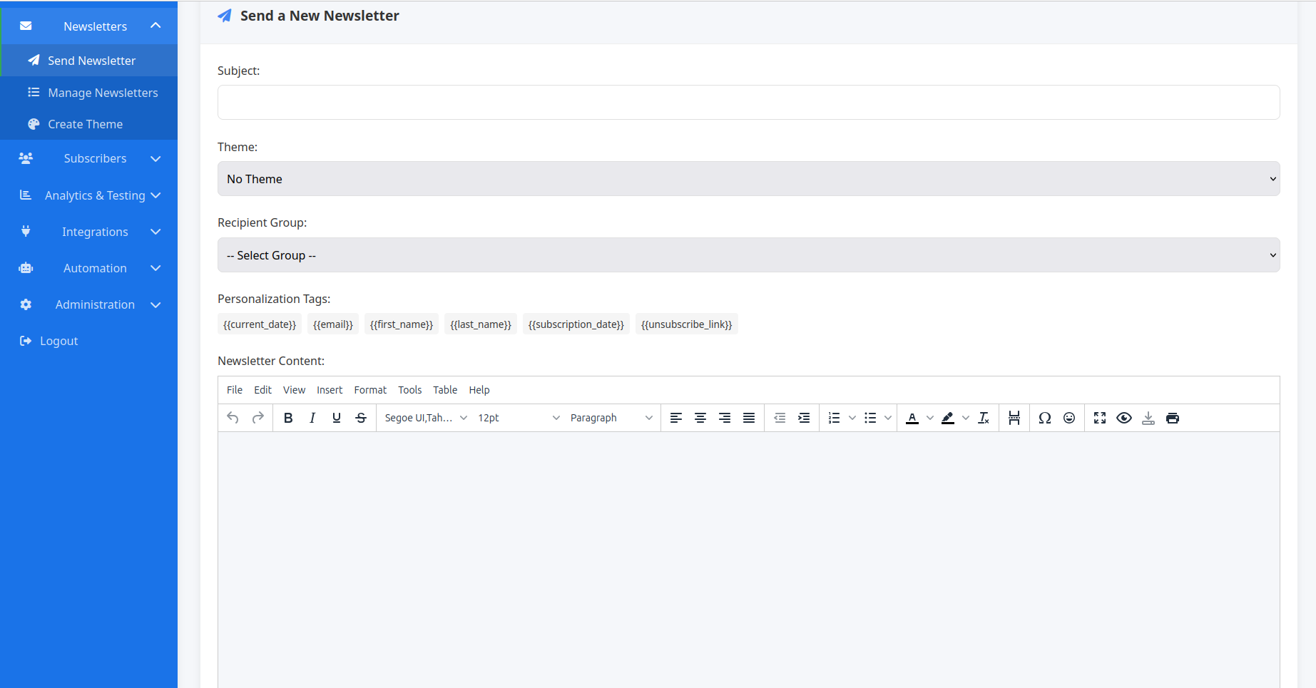 Newsletter Editor